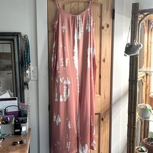 Peach tie dye romper